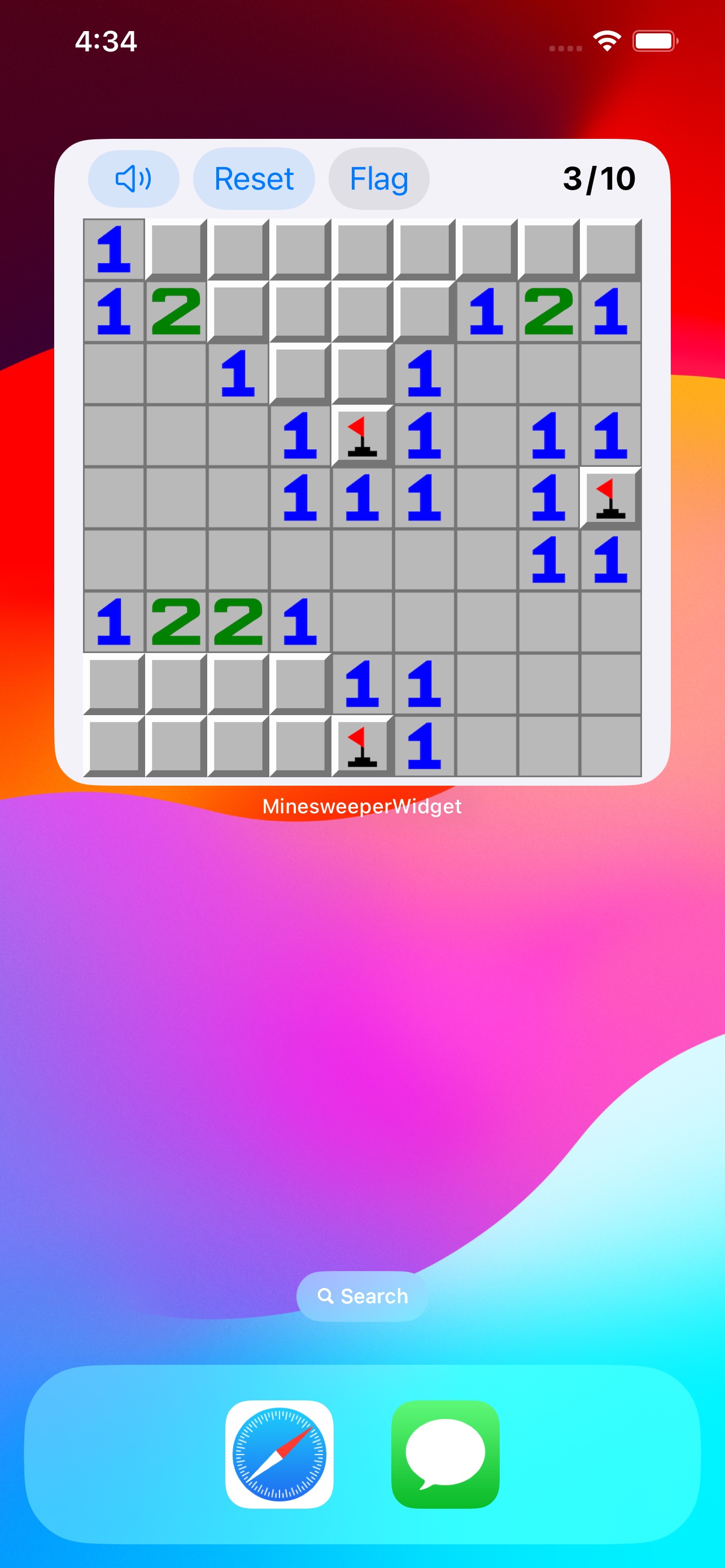 Minesweeper Widget Game