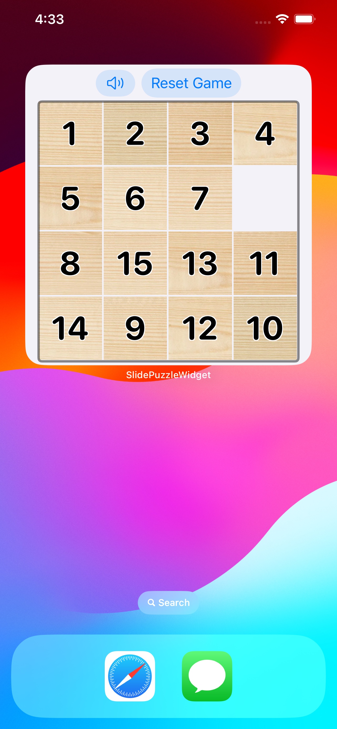 Slide Puzzle Widget Screenshot