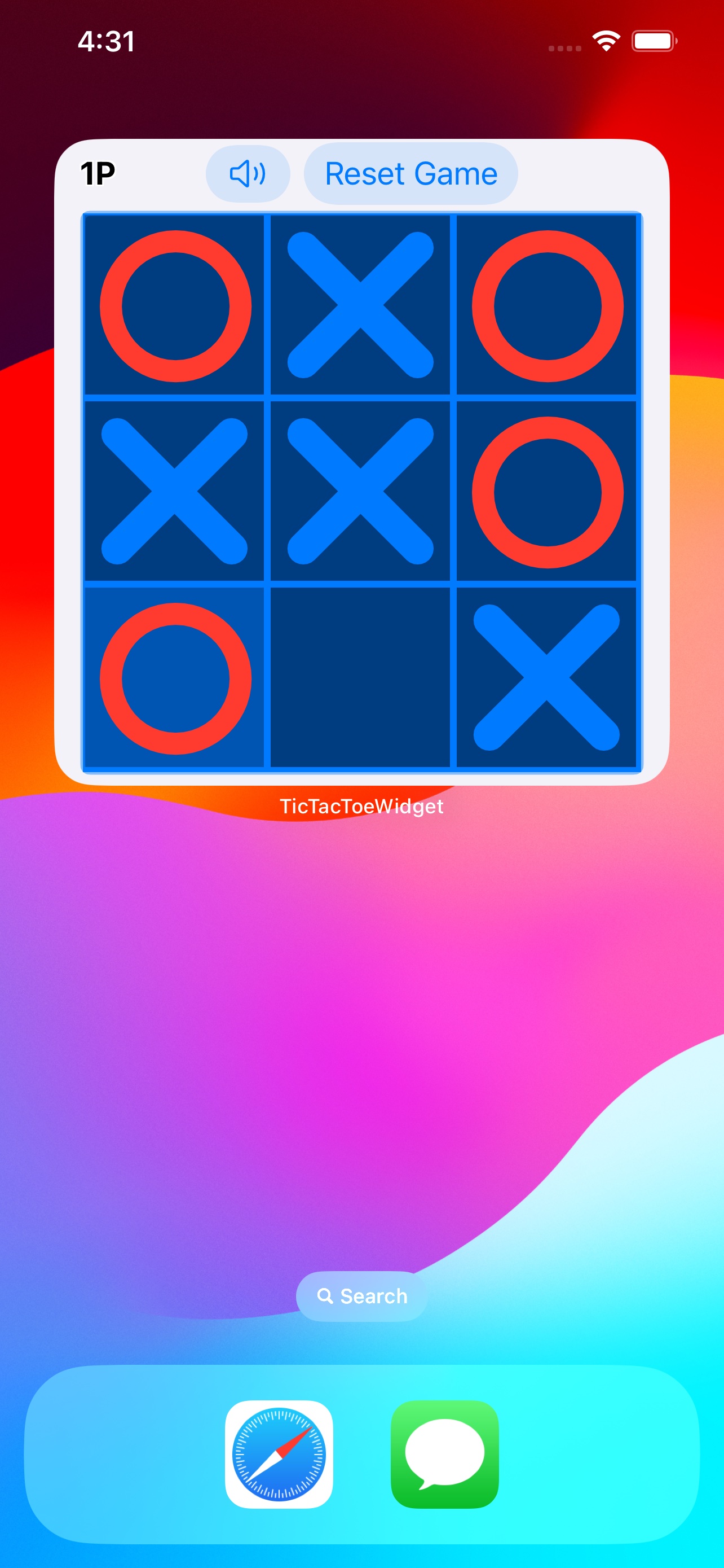 Tic Tac Toe Widget Screenshot